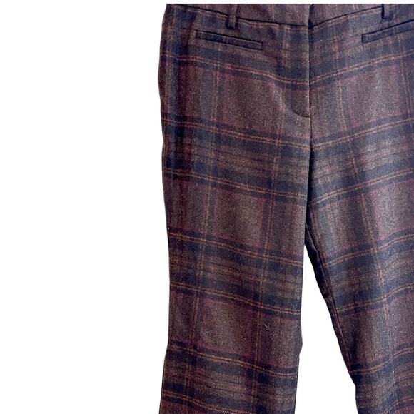 Vintage L.L. Bean Wool Plaid Pants Brown Size 16 Petite Excellent Condition - Picture 4 of 9